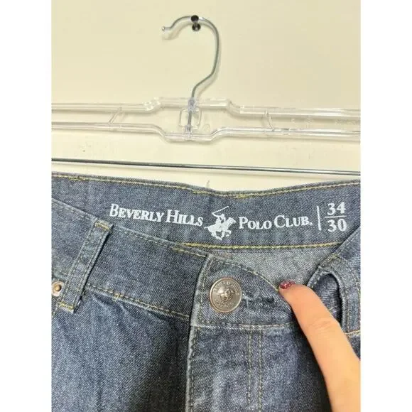 Beverly Hills Polo Club Men's Straight Leg Blue Jeans Denim size 34x30 Cotton - Picture 3 of 8